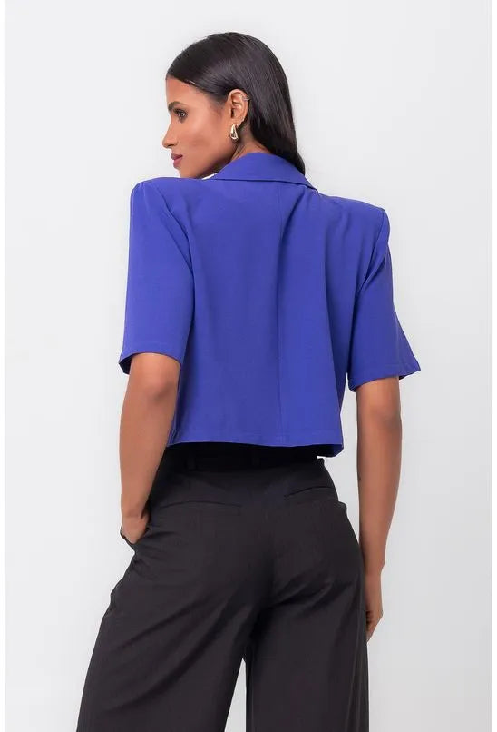 BLAZER CROPPED LAPELA ROXO LABRAVA