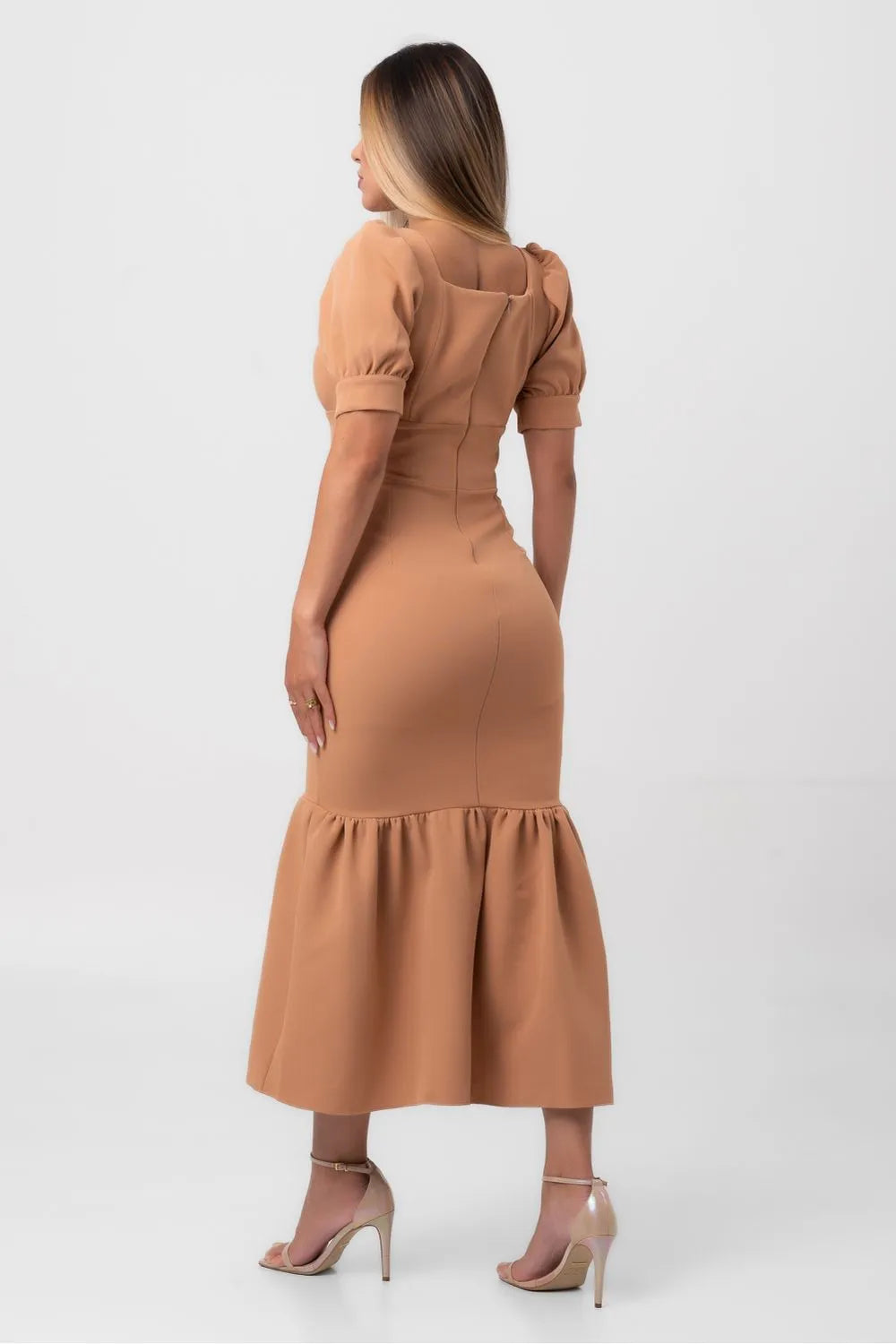 VESTIDO MIDI SEREIA BEGE LABRAVA