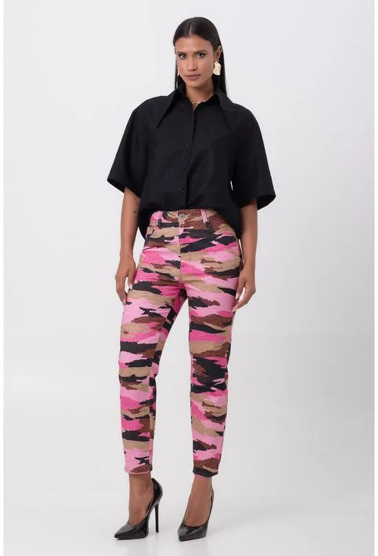 CALÇA SARJA LOLA ESTAMPADA FORUM