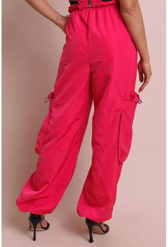 CALÇA PARACHUTE UTILITÁRIA ROSA LABRAVA
