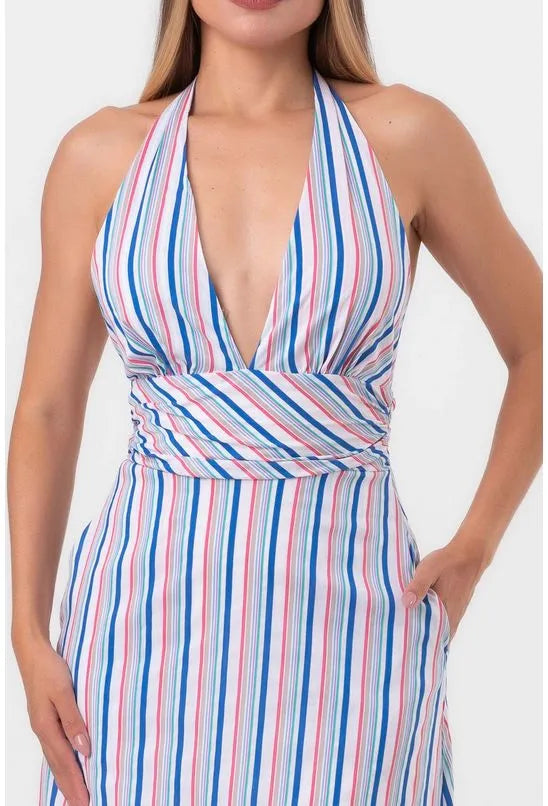 VESTIDO SUPER MIDI BÚZIOS LISTRADO PEQUIÁ
