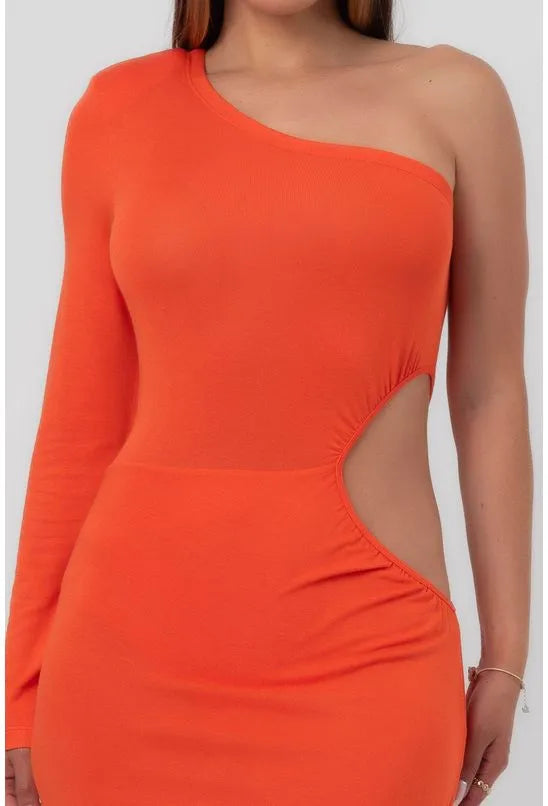 VESTIDO ASSIMÉTRICO LARANJA LABRAVA