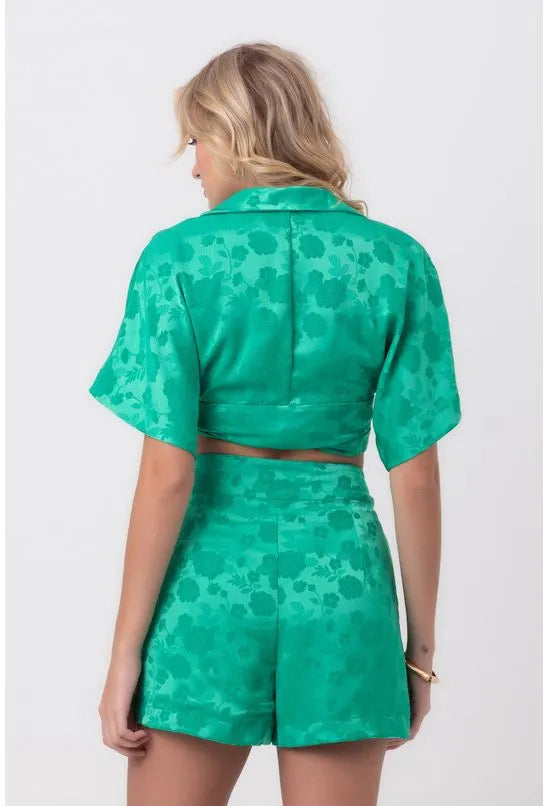 BLUSA JACQUARD FAIXA CAMPO BELO VERDE PEQUIÁ
