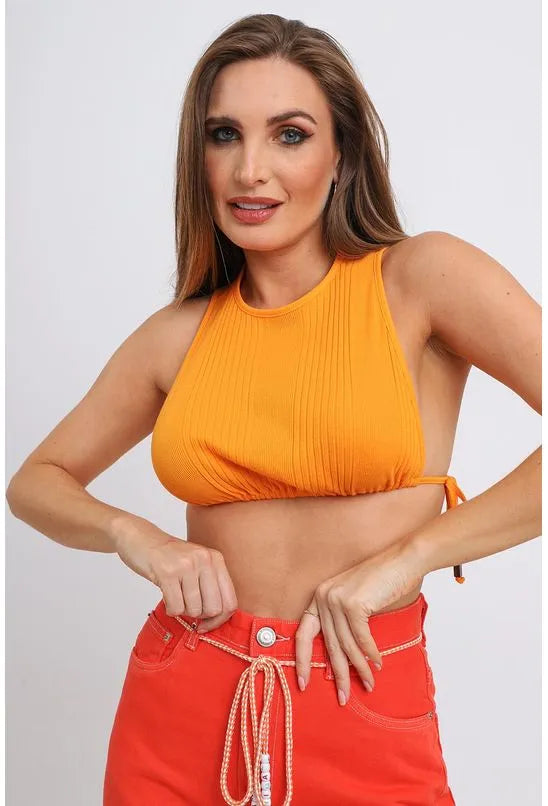 CROPPED COM AMARRAÇÃO LATERAL ANIMALE JEANS