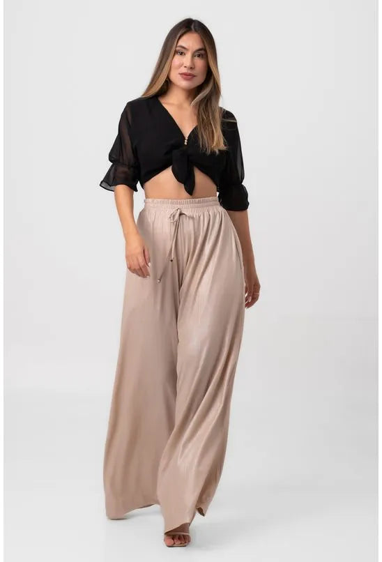 BLUSA CREPE CROPPED NÓ PRETA LABRAVA