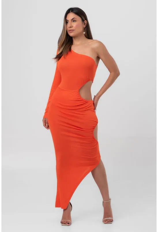 VESTIDO ASSIMÉTRICO LARANJA LABRAVA