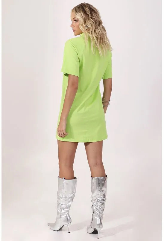 VESTIDO MALHA T-SHIRT GOLA VERDE PEQUIÁ