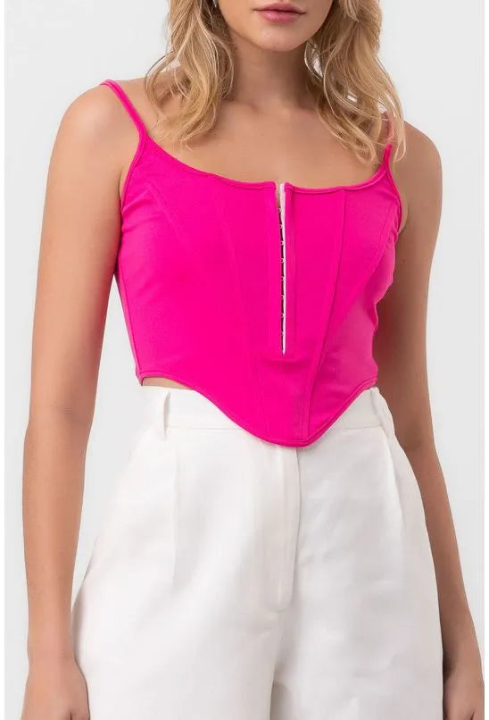 TOP CORSET DE ALÇA ROSA