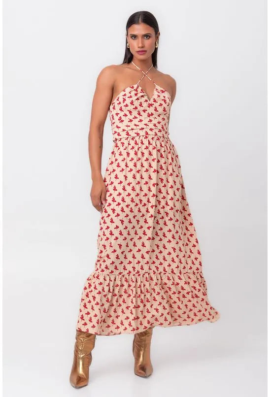 VESTIDO VISCOSE MIDI FLORIPA PEQUIÁ