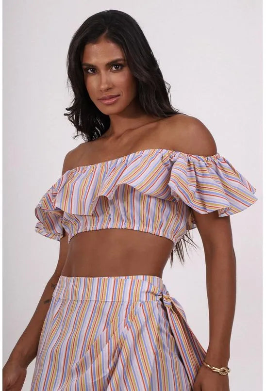 BLUSA TRICOLINE BABADO FRESCORES PEQUIÁ