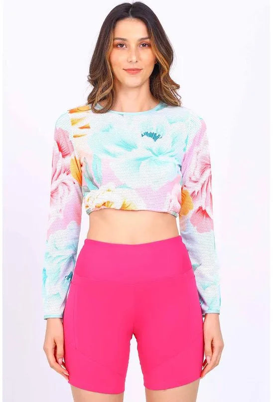 CROPPED MALHA ESTAMPADA MANGA LONGA MERCATTO