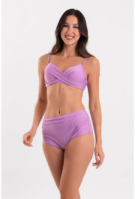 BIQUINI HOT PANTS BUSTO TRANSPASSADO LILÁS