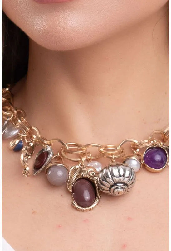 COLAR ARGOLINHAS COM DETALHES DOURADO LABRAVA