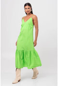 VESTIDO MIDI LISTRADO VERDE PEQUIÁ