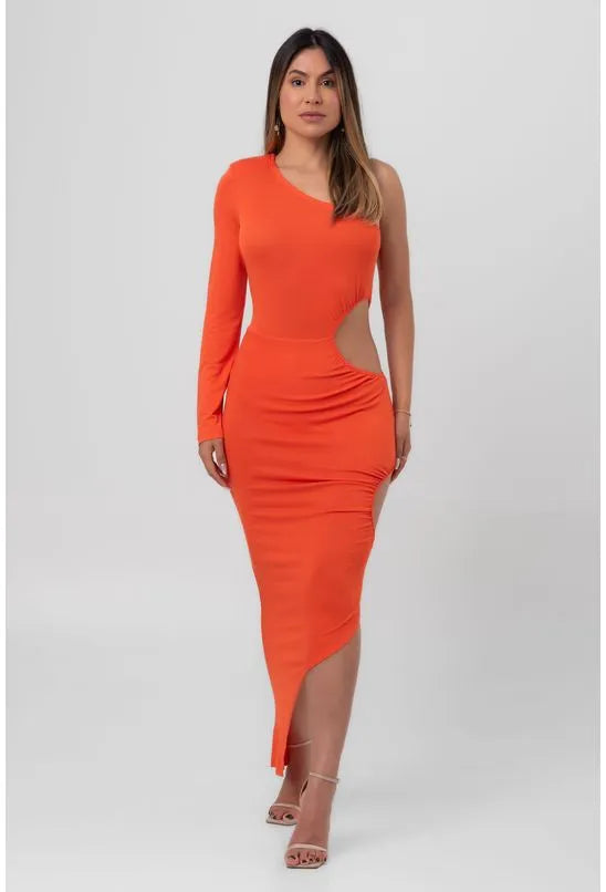 VESTIDO ASSIMÉTRICO LARANJA LABRAVA