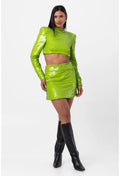 BLUSA CROPPED GOLA ALTA PAETE VERDE LABRAVA