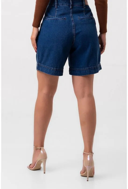 BERMUDA JEANS COM PREGAS LABRAVA