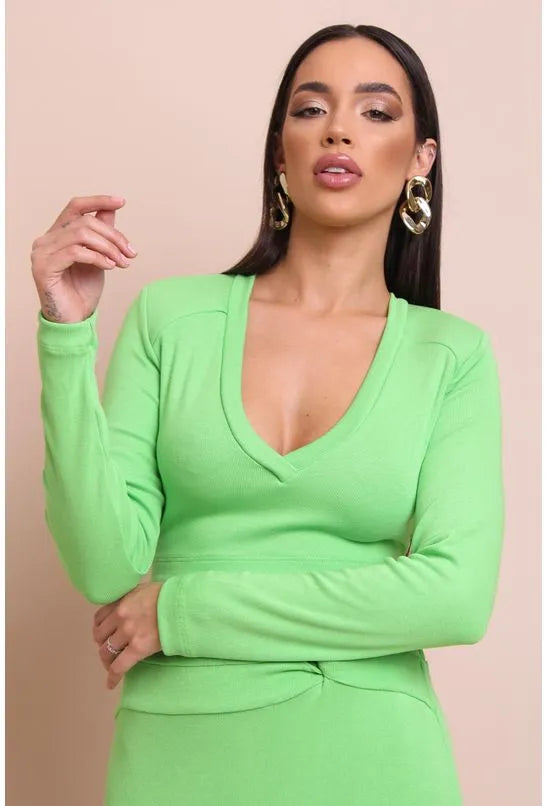 BLUSA TRICOT OMBREIRA VERDE CLARO LABRAVA