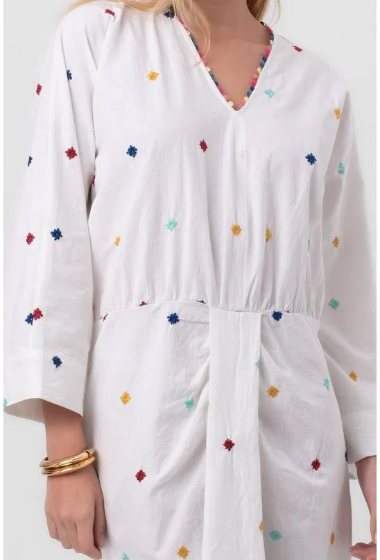 VESTIDO MIDI DECOTADO BRANCO