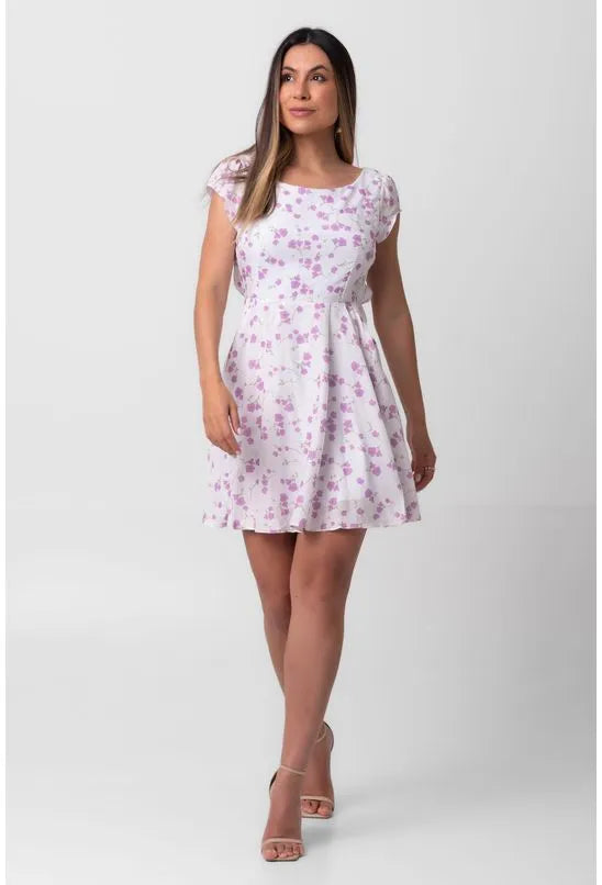 VESTIDO CURTO LAVANDA TROPICAL PEQUIÁ