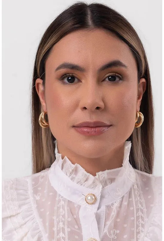 BRINCO DE ARGOLA TRIPLA DOURADO LABRAVA