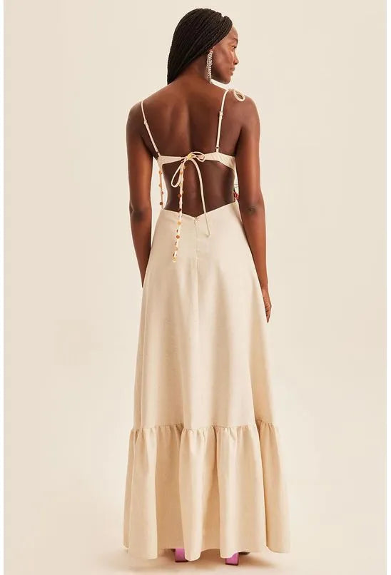 VESTIDO LONGO CUT OFF LANÇA PERFUME