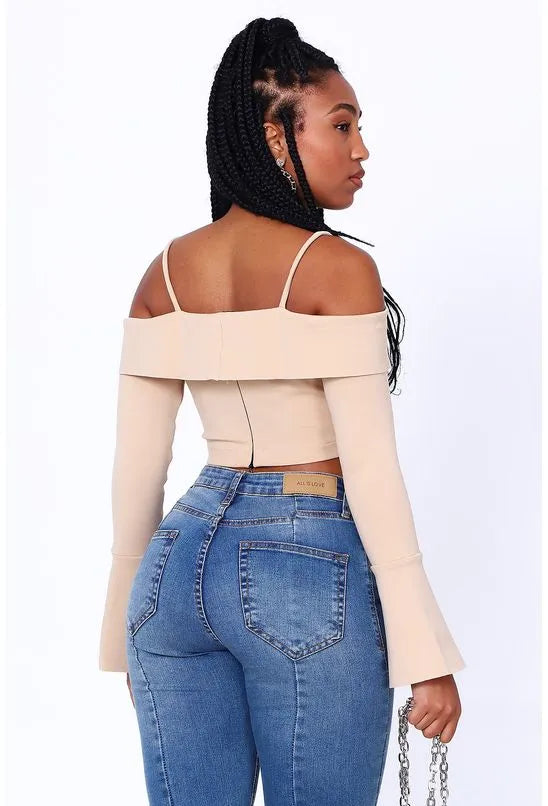 CROPPED MANGA LONGA ALL IS LOVE - CREME
