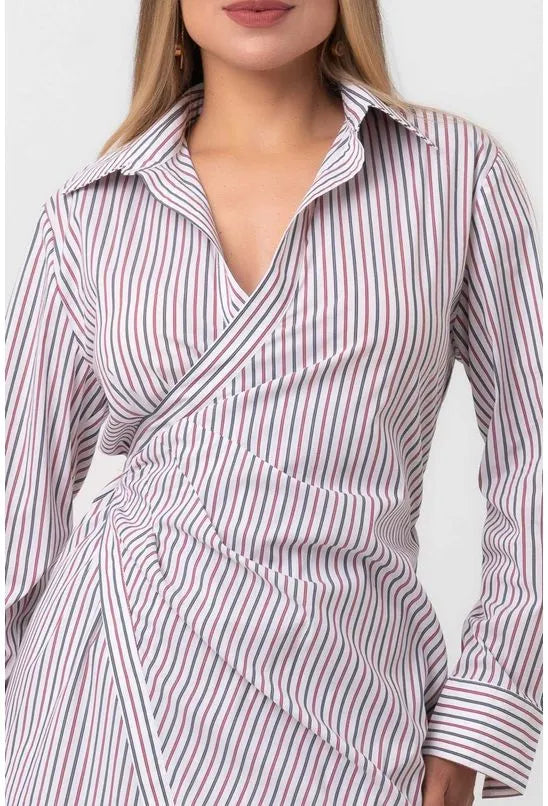 CHEMISE CURTA TRANSPASSE LISTRAS BOLD LABRAVA