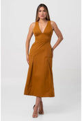 VESTIDO SUPER MIDI EVASÊ MARROM LABRAVA