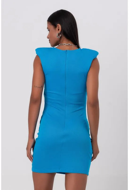 VESTIDO CURTO DRAPE AZUL LABRAVA