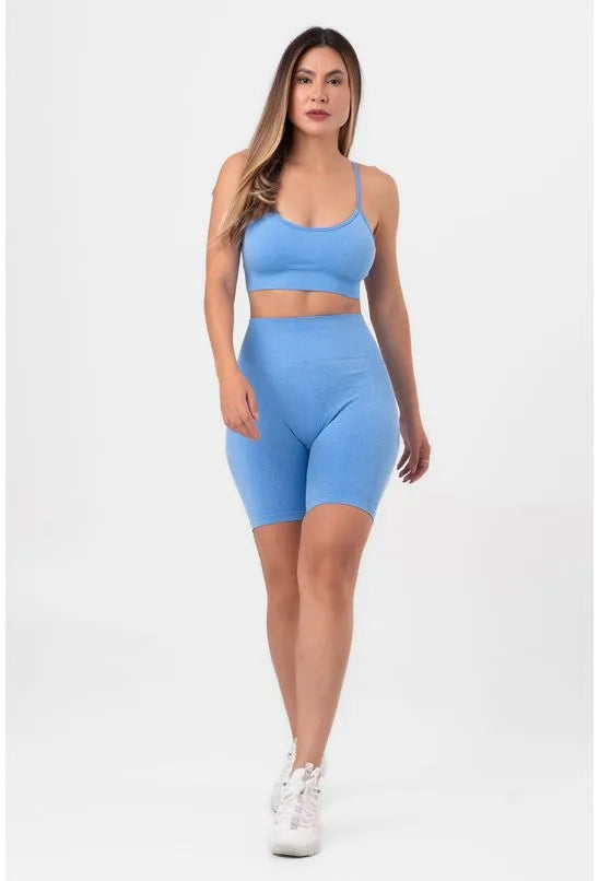 SHORT FITNESS ACTIVE MAX CURVAS AZUL BABADOTOP