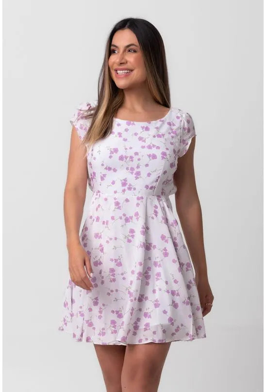 VESTIDO CURTO LAVANDA TROPICAL PEQUIÁ