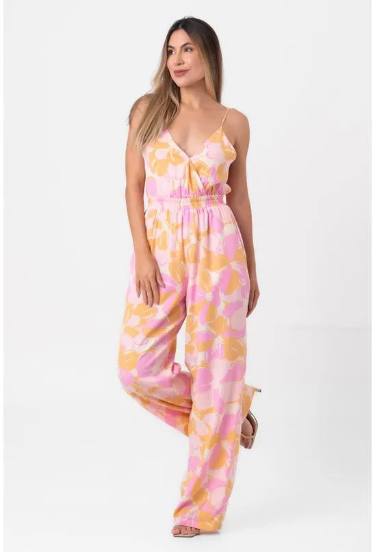 MACACÃO PANTALONA BLUSH ROSA PEQUIÁ
