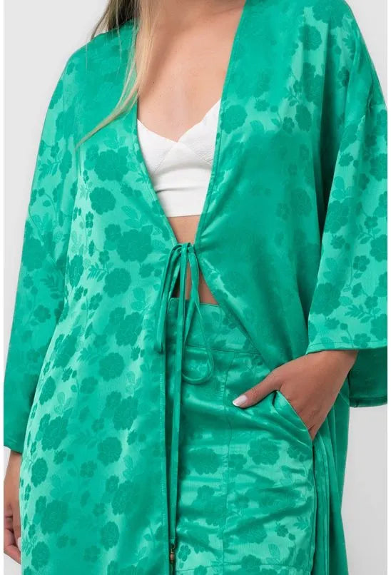 KIMONO JACQUARD CAMPO BELO VERDE PEQUIÁ