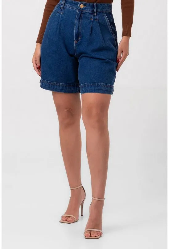 BERMUDA JEANS COM PREGAS LABRAVA