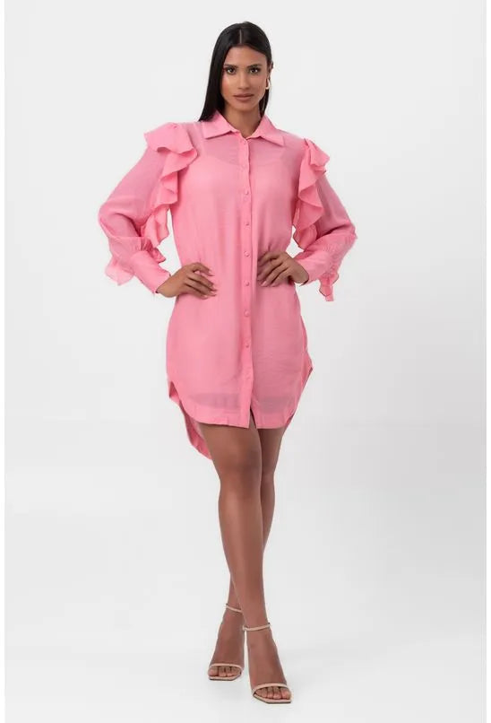 CHEMISE BABADO ROSA LABRAVA
