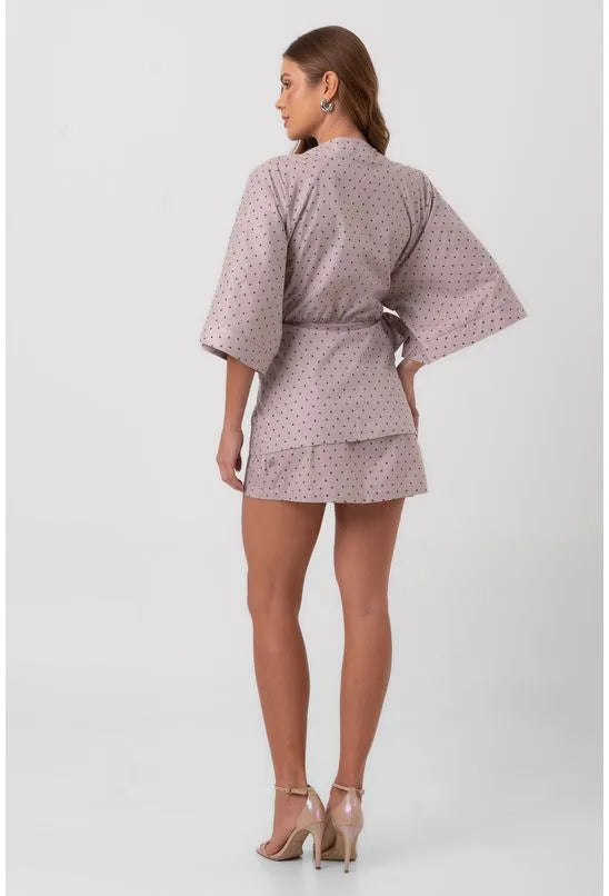 VESTIDO TRICOLINE CURTO TRANSPASSE PETITE POÁ PEQUIÁ