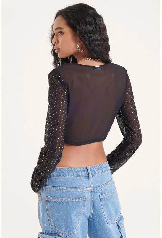 BLUSA CROPPED COM BORDADO MYFT