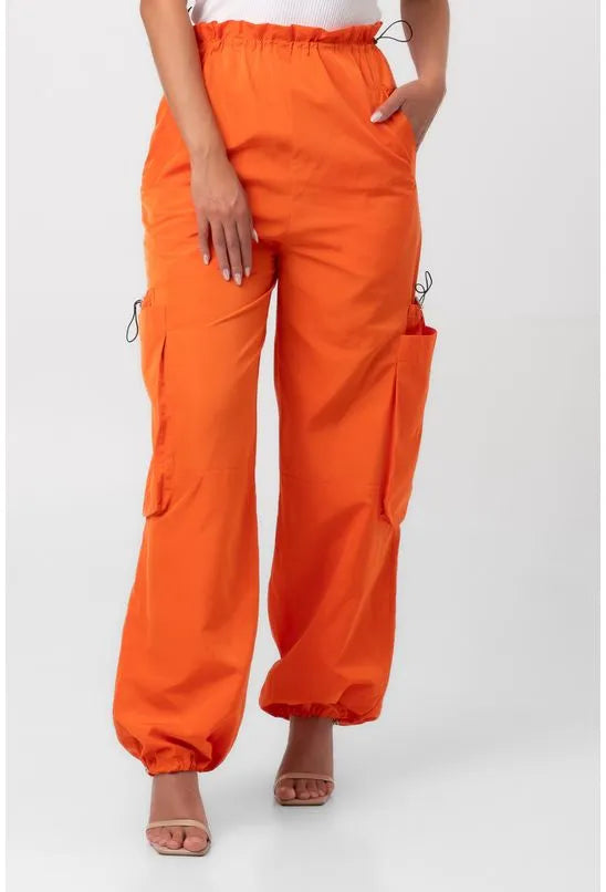 CALÇA PARACHUTE UTILITÁRIA LARANJA LABRAVA