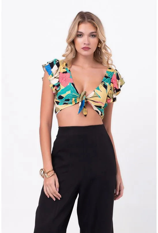 BLUSA CROPPED AMARRAÇÃO LÍRIO DA NOITE PEQUIÁ