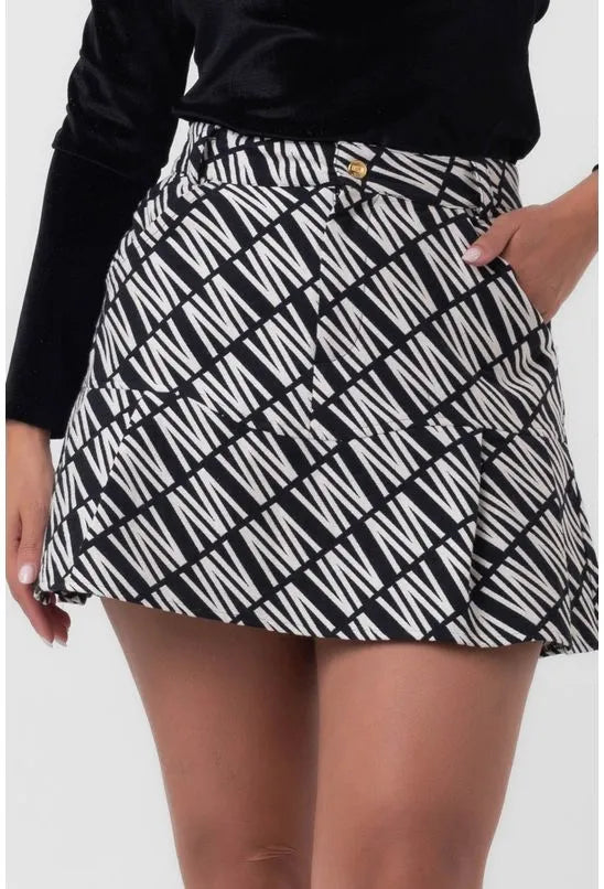 SAIA JACQUARD CURTA PREGAS GRAPHIC BLACK LABRAVA