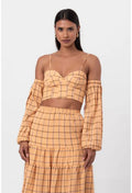 CROPPED AMARELO MADRAS PEQUIÁ