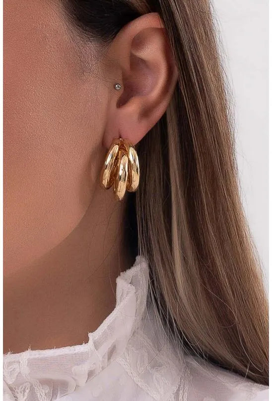 BRINCO DE ARGOLA TRIPLA DOURADO LABRAVA