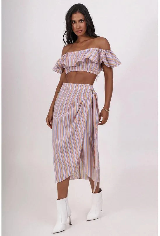 BLUSA TRICOLINE BABADO FRESCORES PEQUIÁ