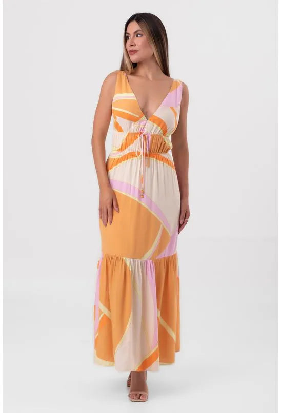 VESTIDO MIDI LINHAS DO AMANHECER PEQUIÁ