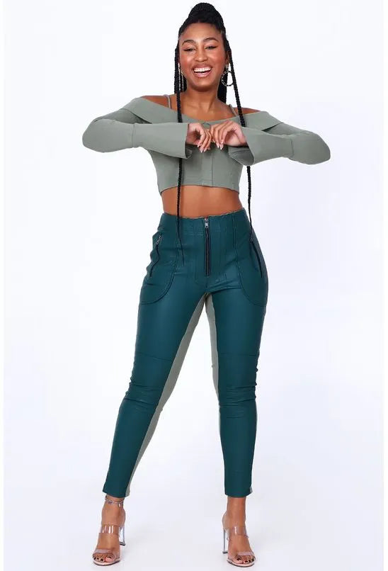 CROPPED MANGA LONGA ALL IS LOVE - VERDE