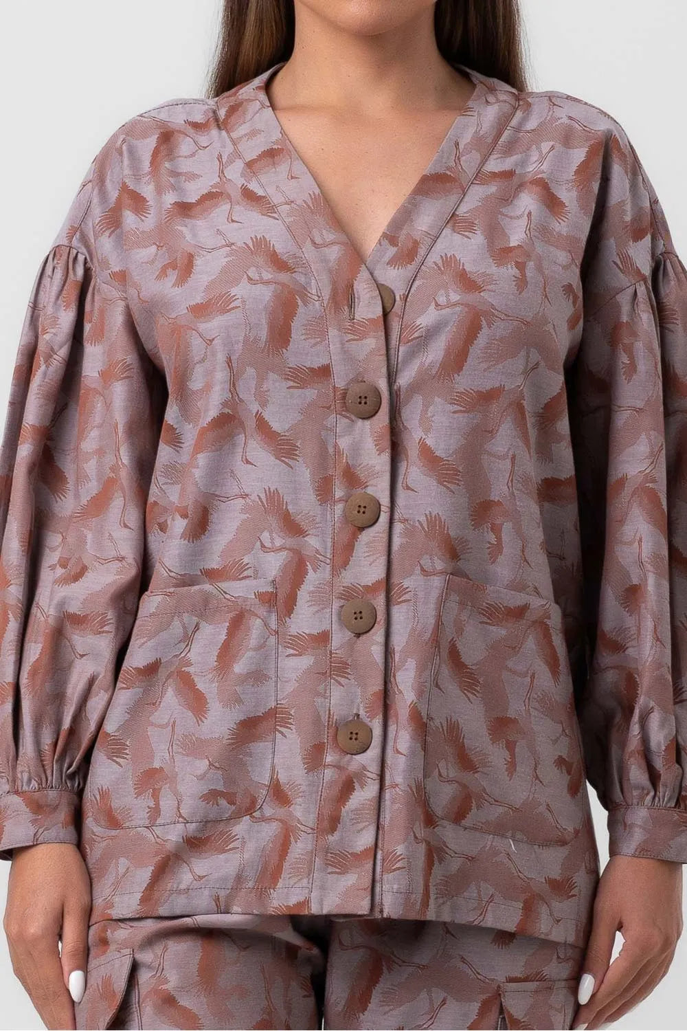 CARDIGAN OVER JACQUARD ORIENTE PEQUIÁ