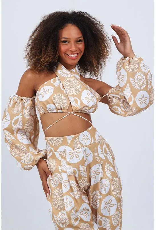 BLUSA FRENTE ÚNICA ESTAMPADA LANÇA PERFUME