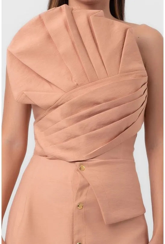 BLUSA CROPPED CARACOL BEGE LABRAVA