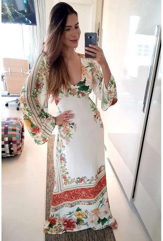 VESTIDO FARM CHEIRINHO DE ABACAXI - OFF WHITE